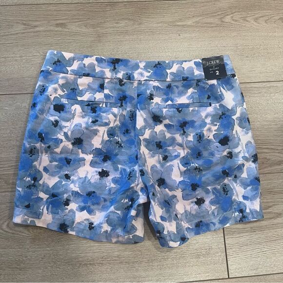 NWT J. Crew 5” Printed Chino Short Blue Pink Watercolor Floral Size 2 - Picture 5 of 6